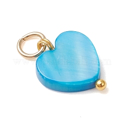 Dyed Natural Freshwater Shell Heart Charms&nbsp;PALLOY-JF05088-01