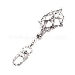 Stainless Steel Braided Chain Macrame Pouch Empty Stone Holder Pendant Decorations&nbsp;HJEW-JM02057