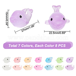 56Pcs 7 Colors Luminous Resin Display Decoration&nbsp;DJEW-GA0001-43