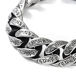 304 Stainless Steel Cuban Link Chains Bracelets for Men & Women&nbsp;BJEW-D031-11AS