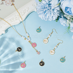 8Pcs 4 Colors Rack Plated Brass Enamel Charms&nbsp;KK-BC0015-22