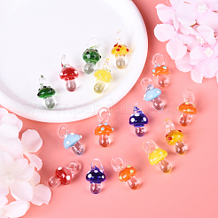 16Pcs 8 Colors Handmade Lampwork Pendants&nbsp;LAMP-YW0001-25