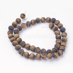 Natural Yellow Tiger Eye Bead Strands&nbsp;G-G735-65F-8mm-AB+
