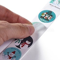 8 Patterns Snowman Round Dot Self Adhesive Paper Stickers Roll&nbsp;DIY-A042-01I