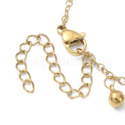 Ion Plating(IP) 304 Stainless Steel Round Ball Charms Bib Necklaces for Women&nbsp;NJEW-D052-05G