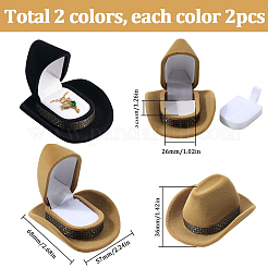 4Pcs 2 Colors Hat Velvet Jewelry Boxes&nbsp;CON-SC0001-19B