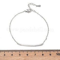 Brass Micro Pave Clear Cubic Zirconia Link Bracelets&nbsp;BJEW-E114-01B-P