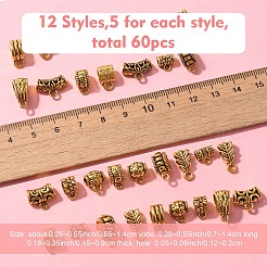 65Pcs 13 Styles Tibetan Style Alloy Tube Bails&nbsp;FIND-YW0005-62