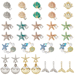 32Pcs 16 Styles Alloy Enamel Cabochons&nbsp;DIY-SC0032-66