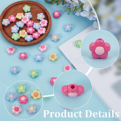 150Pcs Two Tone Opaque Acrylic Beads&nbsp;SACR-ME0001-07