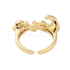 Bass LOVE Open Cuff Rings for Women&nbsp;RJEW-U012-01G