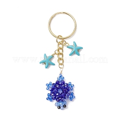 Glass and Synthetic Turquoise Turtle keychains&nbsp;KEYC-MZ00040-02