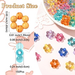 150Pcs Transparent Acrylic Bead Frame&nbsp;TACR-YW0003-21