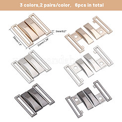 6 Pairs 3 Colors Alloy Interlocking Clasps&nbsp;FIND-CA0009-21