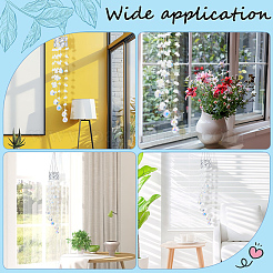 Flower Round Glass Beads Tassel Hanging Suncatchers for Window Garden Outdoor Decoration&nbsp;HJEW-WH20020-007D