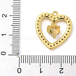 Rack Plating Brass Micro Pave Cubic Zirconia Pendants&nbsp;KK-Z063-21G