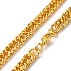 Iron Cuban Link Chain Necklaces for Women Men&nbsp;NJEW-A028-01G-G