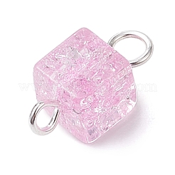 Crackle Glass Beaded Connector Charms&nbsp;PALLOY-JF02894