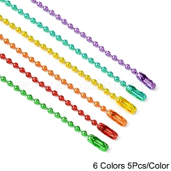 30Pcs 6 Colors Spray Painted Iron Ball Chains&nbsp;IFIN-YW0003-62