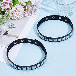 2Pcs Alloy & PU Leather Arm Bangles&nbsp;AJEW-CY0002-15C