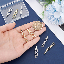 8Pcs 2 Styles Rack Plating Brass Clear Cubic Zirconia Watch Band Clasps&nbsp;ZIRC-PH0001-47