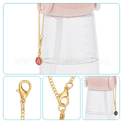 Flat Round with Letter A Alloy Enamel Pendant Decoration&nbsp;HJEW-AB00704