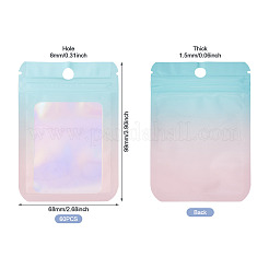 60Pcs Rectangle Glitter Holographic Plastic Resealable Packaging Bags&nbsp;ABAG-TA0001-97A-03