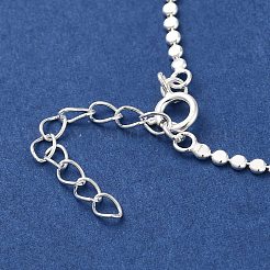 925 Sterling Silver Flat Round Link Chain Bracelets for Women&nbsp;BJEW-E101-01S-09