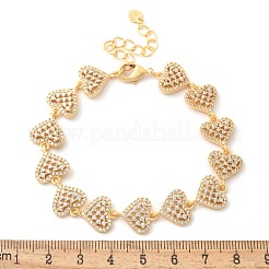 Brass Micro Pave Clear Cubic Zirconia Link Chain Bracelets&nbsp;BJEW-M053-02G