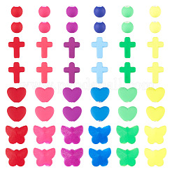 120Pcs 4 Styles Spray Painted Opaque Acrylic Beads&nbsp;ACRP-TA0001-03