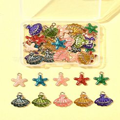 40Pcs 10 Styles Alloy Enamel Pendants&nbsp;ENAM-FS0002-66