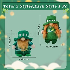 2Pcs 2 Style Saint Patrick's Day Cloth Gnome Faceless Doll&nbsp;DJEW-GF0001-63