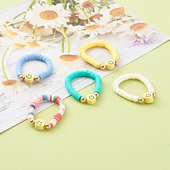 Handmade Polymer Clay Beaded Stretch Rings&nbsp;RJEW-JR00355