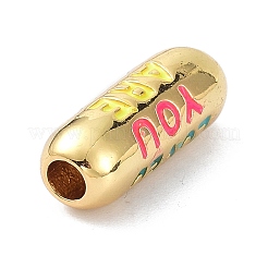 Eco-Friendly Brass Enamel Beads&nbsp;KK-C220-06G-01