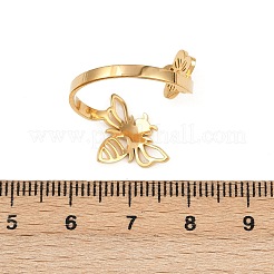 304 Stainless Steel Open Cuff Rings for Women&nbsp;LS-RJEW-K302-03G