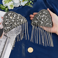 2Pcs Felt Rhinestone Epaulettes&nbsp;AJEW-FH0006-66B