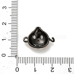 Halloween Brass Orange Enamel Connector Charms&nbsp;KK-F915-04B-B