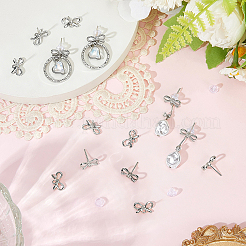 60Pcs Bowknot Alloy Stud Earring Findings&nbsp;FIND-BBC0005-37