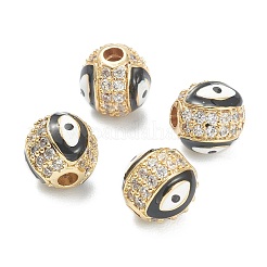 Brass Micro Pave Cubic Zirconia Beads&nbsp;X-ZIRC-A019-16G-A05