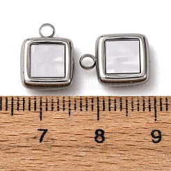 304 Stainless Steel Resin Pendants&nbsp;STAS-P406-15B-P