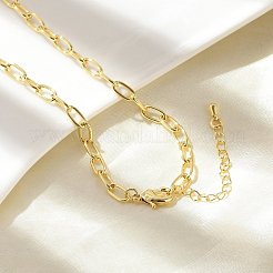 Brass Paperclip Chain Necklaces&nbsp;NJEW-A042-03G