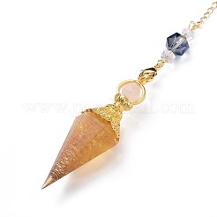 Resin Hexagonal Pointed Dowsing Pendulums(Brass Finding Inside)&nbsp;G-L521-A11