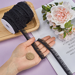 1 Roll 2-Layer Nylon Pleated Elastic Lace Trim&nbsp;OCOR-GF0003-73B