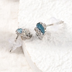 Ocean Alloy Rhinestone Stud Earrings for Women&nbsp;AL-CBA004A-01P