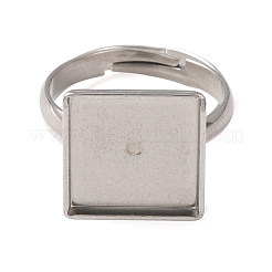 Adjustable 304 Stainless Steel Finger Rings Components&nbsp;SA-CBA8B85-09D-P