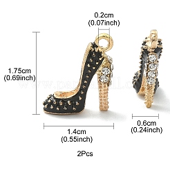 2Pcs Alloy Enamel Stilettos Pendants&nbsp;ENAM-YW0002-30A
