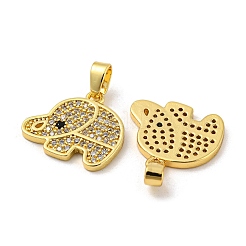 Real 18K Gold Plated Rack Plating Brass Micro Pave Cubic Zirconia Pendants&nbsp;KK-R153-02G