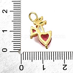 Brass Micro Pave Cubic Zirconia Pendants&nbsp;KK-V011-54G