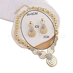 Alloy Crystal Rhinestone Vortex Link Chain Necklace & Stud Earring Sets&nbsp;FS-WG0FFE3-01
