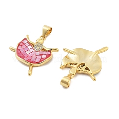 Rack Plating Brass Micro Pave Cubic Zirconia Pendants&nbsp;KK-K380-13G